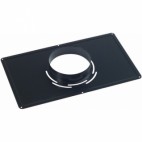 Plaque de propreté acier émail noir mat - 300x300 mm - diamètre 80 mm