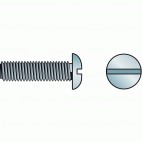  Vis métaux tête ronde large poêlier fendue inox A2 Ø 5 - Longueur 16 mm