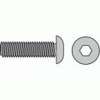  Vis à métaux tête cylindrique bombée 6 pans creux inox A2 ISO 7380  Ø 6 - Longueur 10 mm