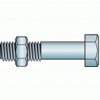 Boulons acier zingué  Ø 8 mm - Longueur 20 mm