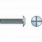  Vis métaux poêlier fendue croix acier zingué - Ø 6 mm - Longueur 12 mm 