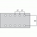  Abrasifs rectangulaires corindon perforés 10 trous KP508/510 E pour ponceuses vibrantes -  Grain : 80