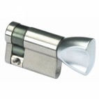  Cylindre simple de sûreté à bouton - Profil européen en Laiton nickelé - Série V5 5111 