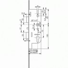  Crémone serrure - Tétière 18 mm - 3 points - Axe 50 mm - GU-Fercomatic 