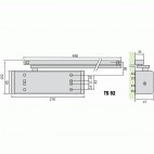  Ferme-porte complet bras à glissière TS 92 B force 2 à 4  - Noir