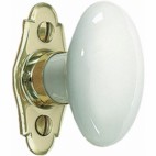  Bouton ovale de crémone porcelaine de Limoges pour fenêtre 