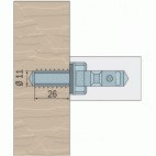  Fixations pour poignées série STG inox et nylon Ø 26, 32, 34 et 40 mm - pour montage droit simple 