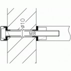  Fixation pour montage simple porte battante bois poignées STG inox Ø 20 mm 