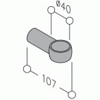  Support droit pour poignée porte battante à assembler à entraxe variable 