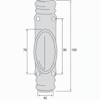  Fausses crémones à bouton en fonte pour menuiserie PVC type CRD168 - Blanc 