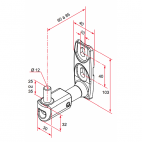  Gonds de portails battants réglables à visser - type L  - Longueur de saillie : 60 à 85 mm 