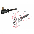  Gonds de portails battants réglables à sceller sur tige M12 - Longueur de saillie : 40 à 50 mm
