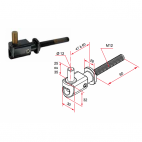  Gonds de portails battants réglables à sceller sur tige M12 - Longueur de saillie : 47 à 60 mm