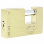  Cadenas à clés rectangulaire corps laiton anse acier cémenté chromé - Réf : City 75 