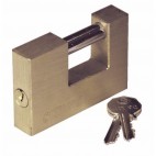  Cadenas à clés rectangulaire corps laiton anse acier cémenté chromé - Réf : City 90 