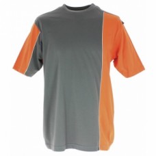 Tee-shirts coton bi-color manches courtes Mach 2 - Gris / orange - Taille L