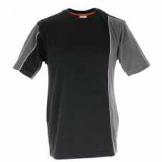 Tee-shirts coton bi-color manches courtes Mach 2 - Noir / gris - Taille L