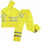  Ensembles de pluie haute visibilité PVC jaune fluo - Taille L