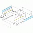  Kits partiels InnoTech tiroirs H144 avec TopSide argent - sans coulisses - blanc - Longueur de profil 260 mm