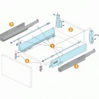  Kits partiels InnoTech tiroirs H176 avec tringles sans coulisses - blanc - Longueur de profil 260 mm