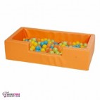 Mini piscine Avec Balles (50 Balles en Vrac) Dim 100 x 50 x 25 – Couleur Orange