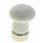  Boutons ronds en porcelaine - cuvette laiton massif - nickelé mat - Diamètre 15 mm