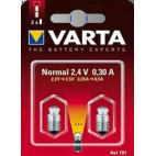 Ampoules Varta x2 2,4v 0.30A vissé pour torche