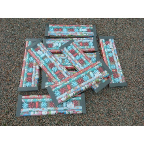 x5 sets de x4 rouleaux papier cadeau Noël+ 2 bolducs de 10m + x7 étoiles  décorative