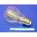 Ampoule LED E27 A60 6W 2700K verre transparent blanc 