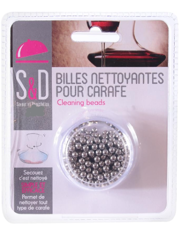 Billes nettoyantes pour carafe à décanter inox argent