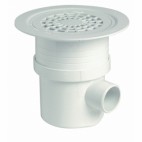 Siphon de sol pvc Docia Système - grille pvc blanche - diamètre 192 mm